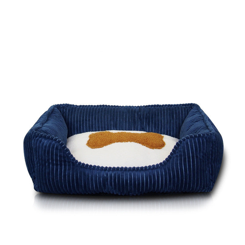 Cama de Mascota Cuadrada Lavable para Sueño Profundo en Invierno
