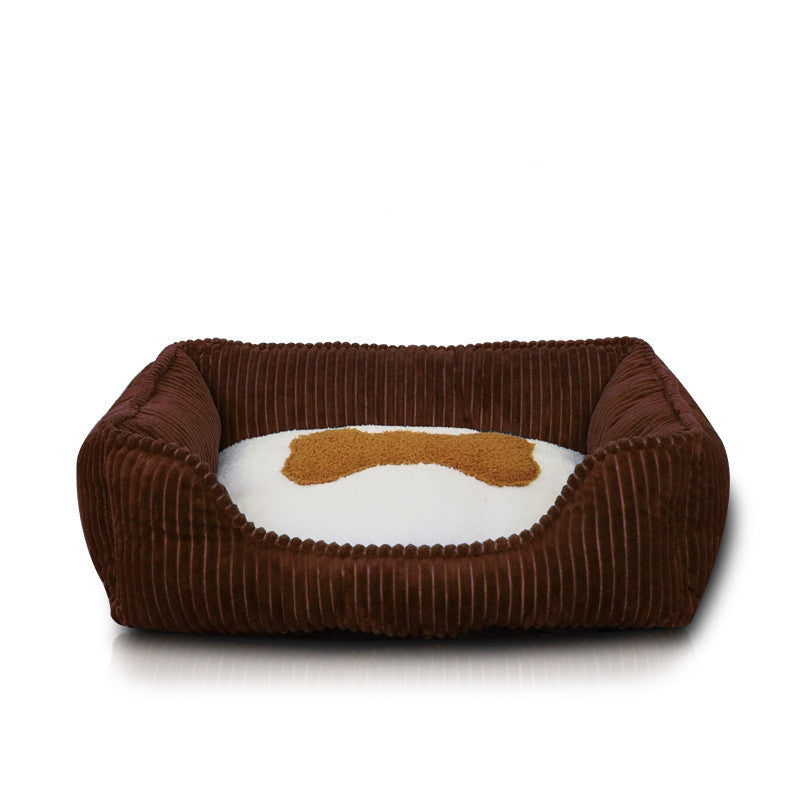 Cama de Mascota Cuadrada Lavable para Sueño Profundo en Invierno